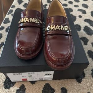 CHANEL Deep Red Loafers